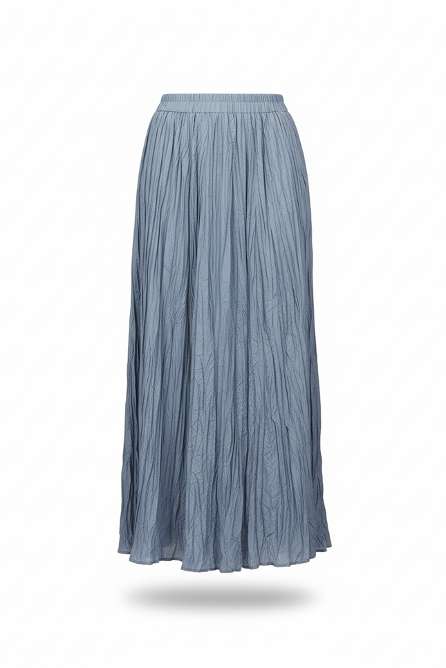 Jupe Longue Bleue Plissée Fluide