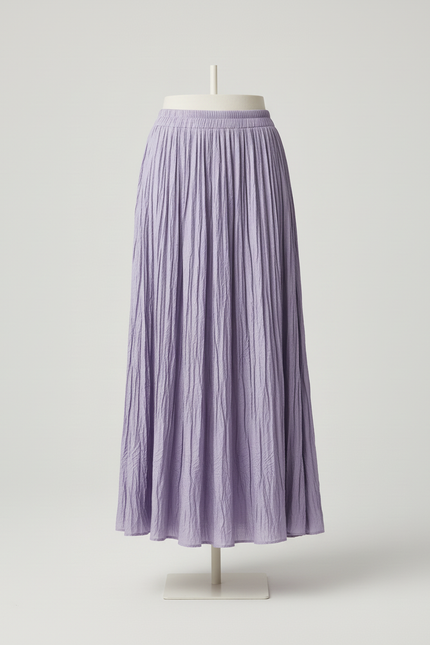Jupe Longue Violette Plissée Décontractée
