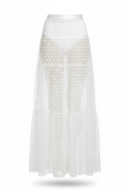 Jupe Longue Transparente À Pois Sexy