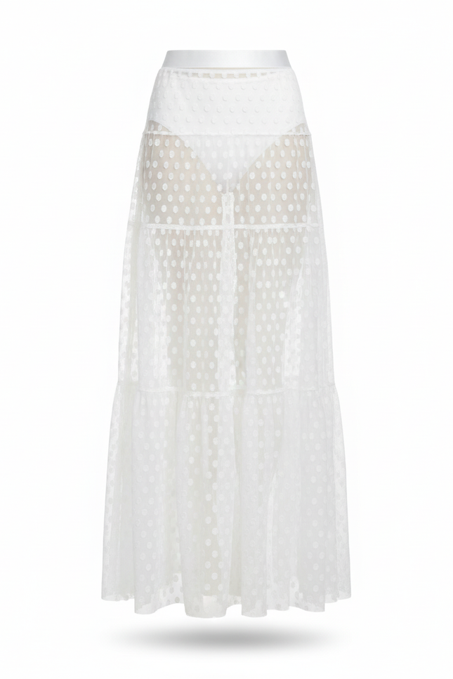 Jupe Longue Transparente À Pois Sexy