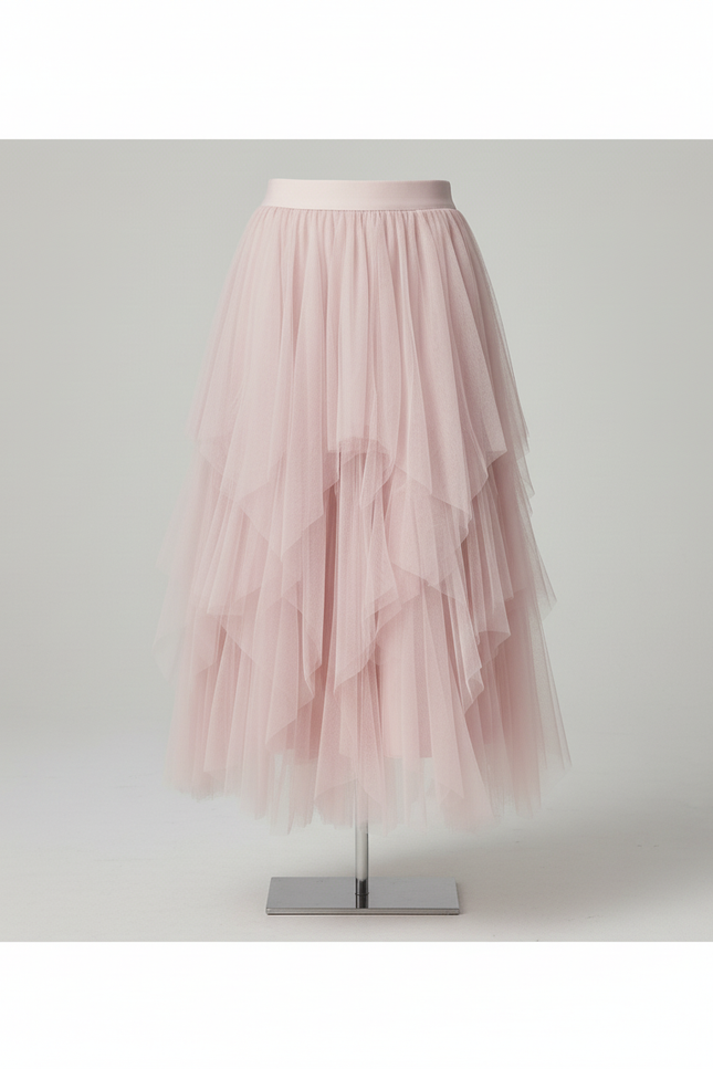 Jupe Longue Tulle Rose
