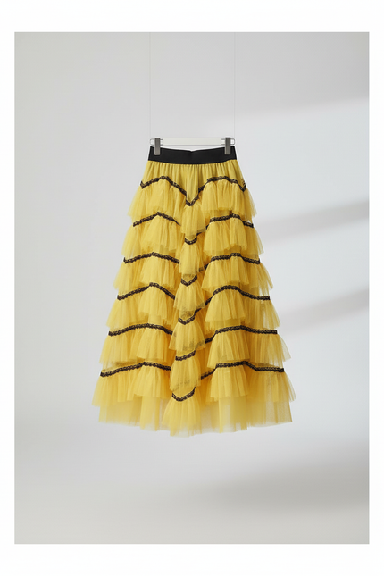 Jupe Longue Tulle Jaune