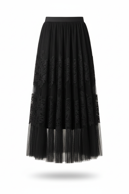 Jupe Longue Tulle Dentelle Élégante