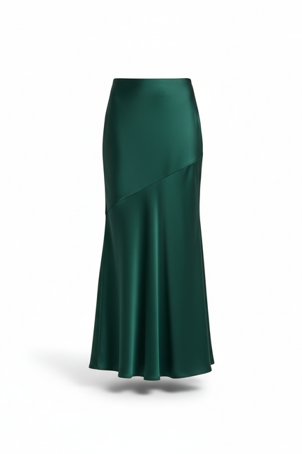 Jupe Longue Vert Émeraude Coupe Sirène Élégante