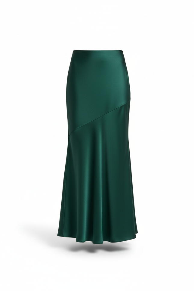 Jupe Longue Vert Émeraude Coupe Sirène Élégante