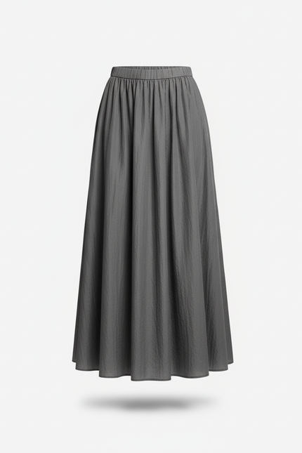 Jupe Longue Grise Fluide Décontractée