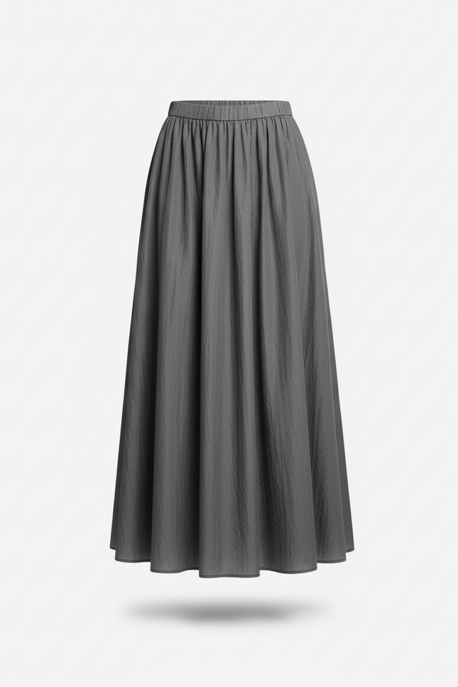 Jupe Longue Grise Fluide Décontractée