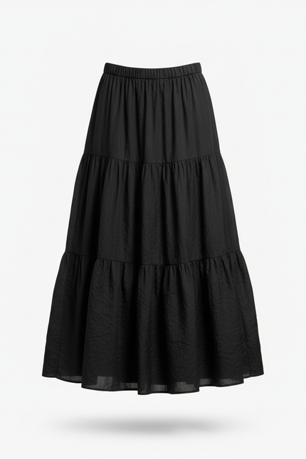 Jupe Longue Marron Taille Corset Élégante