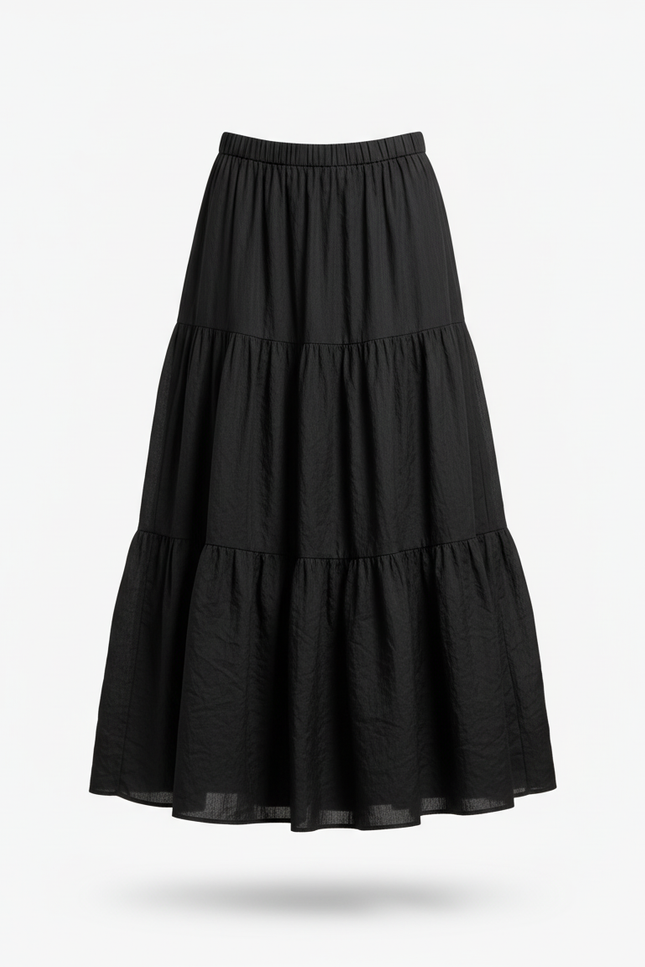 Jupe Longue Marron Taille Corset Élégante