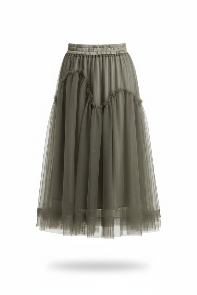 Jupe Longue Tulle Vert Élégante