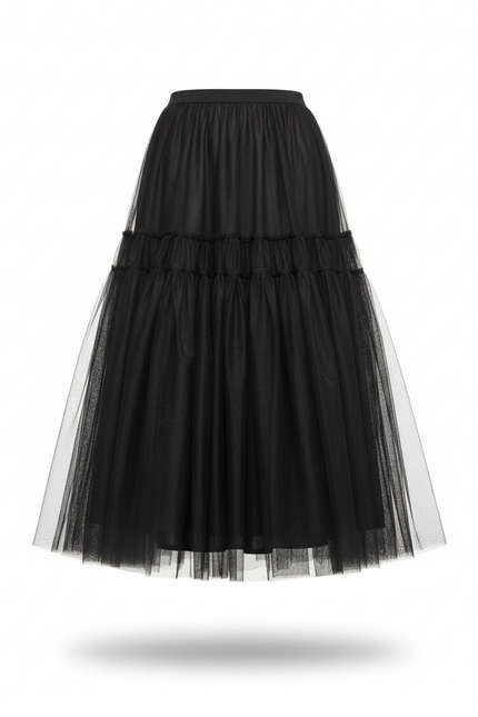 Jupe Longue Crème Tulle Élégante