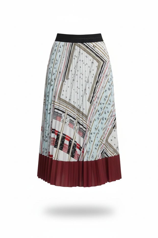 Jupe Longue Plissée Imprimée Élégante Bohème