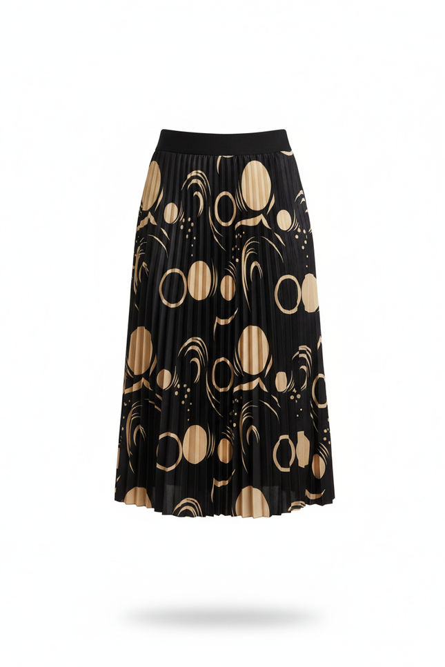 Jupe Longue Plissée Imprimée Chic