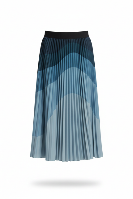 Jupe Longue Plissée Motif Dégradé Fluide