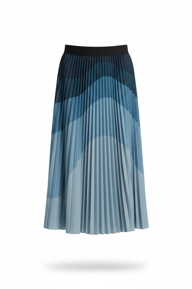 Jupe Longue Plissée Motif Dégradé Fluide