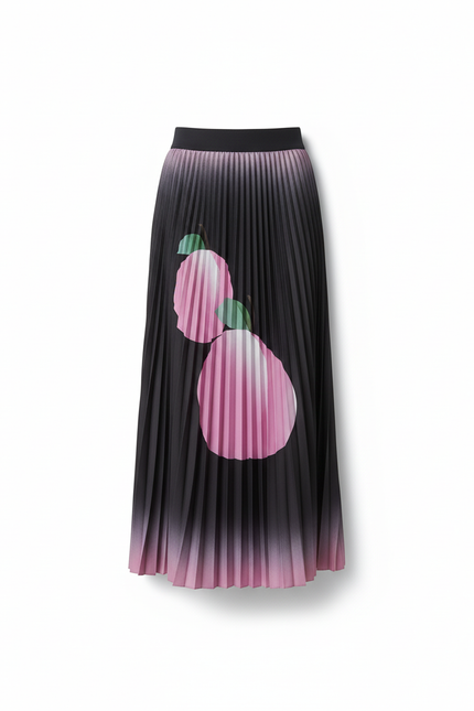 Jupe Longue Plissée Imprimée Chic Femme