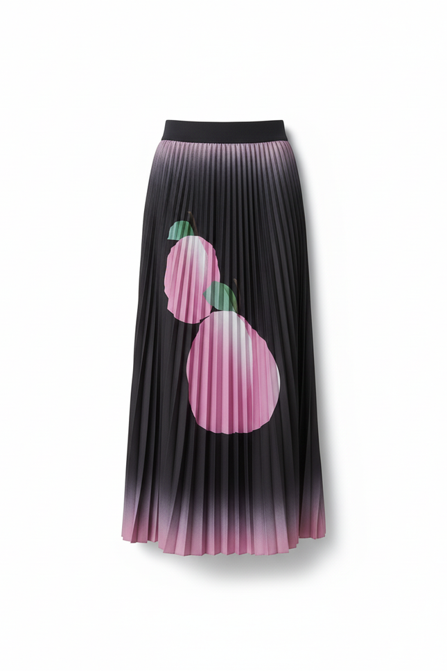 Jupe Longue Plissée Imprimée Chic Femme