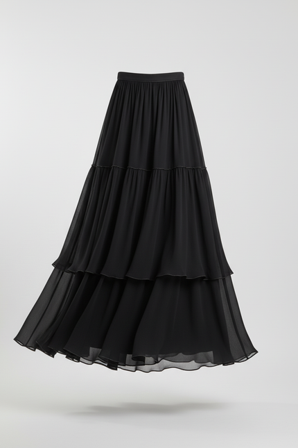 Jupe Longue Bleue Satinée Brillante Élégante