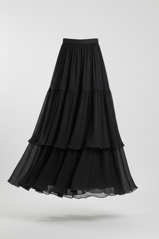 Jupe Longue Bleue Satinée Brillante Élégante