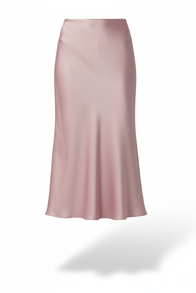 Jupe Longue Satin Rose