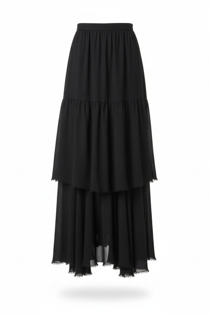 Jupe Longue Plissée Taille Haute Chic