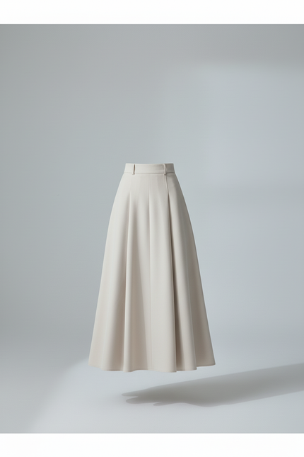 Jupe Longue Beige Plissée Chic