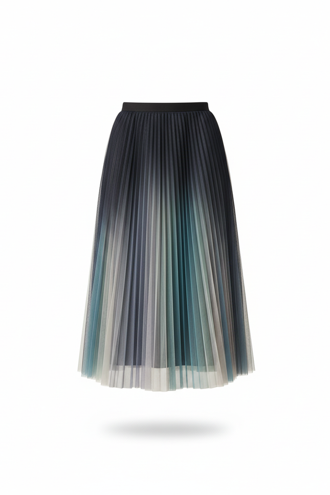 Jupe Longue Dégradé Plissée Fluide
