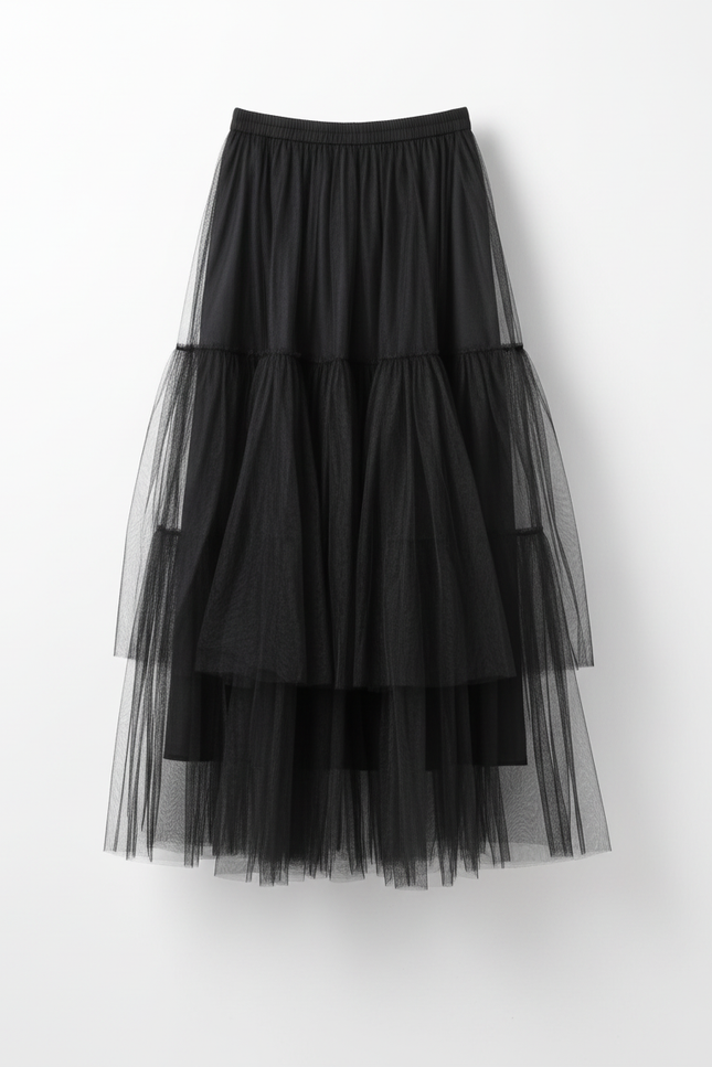 Jupe Longue Rose Perles Élégante