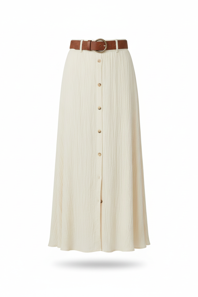 Jupe Boutonnée Mi-Longue