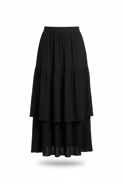 Jupe Longue Terracotta Boutonnée Fluide