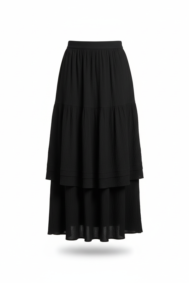 Jupe Longue Terracotta Boutonnée Fluide