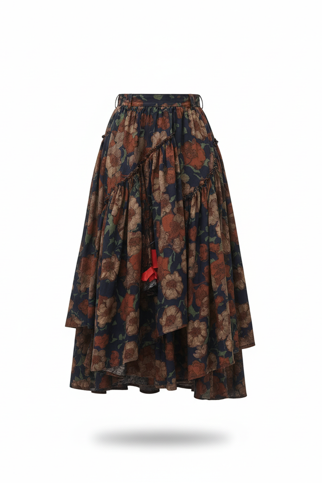 Jupe Longue Fleurie Volants Bohème