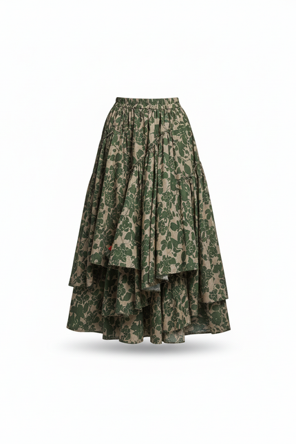 Jupe Longue Étagée Imprimée Bohème Chic