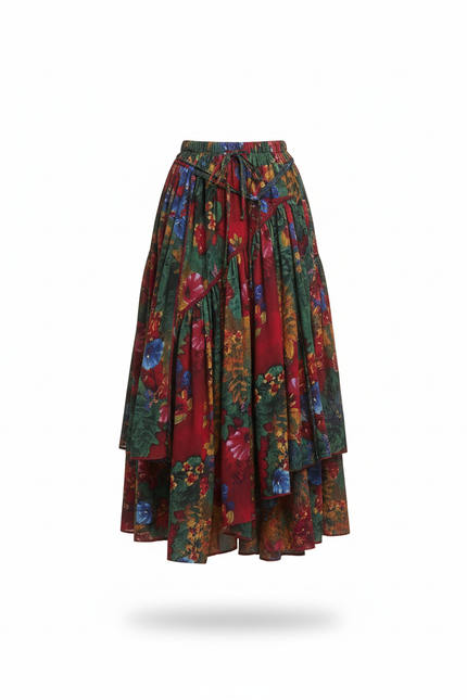 Jupe Longue Motif Floral Fluide Bohème