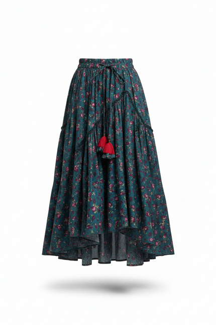 Jupe Longue Florale Asymétrique Bohème