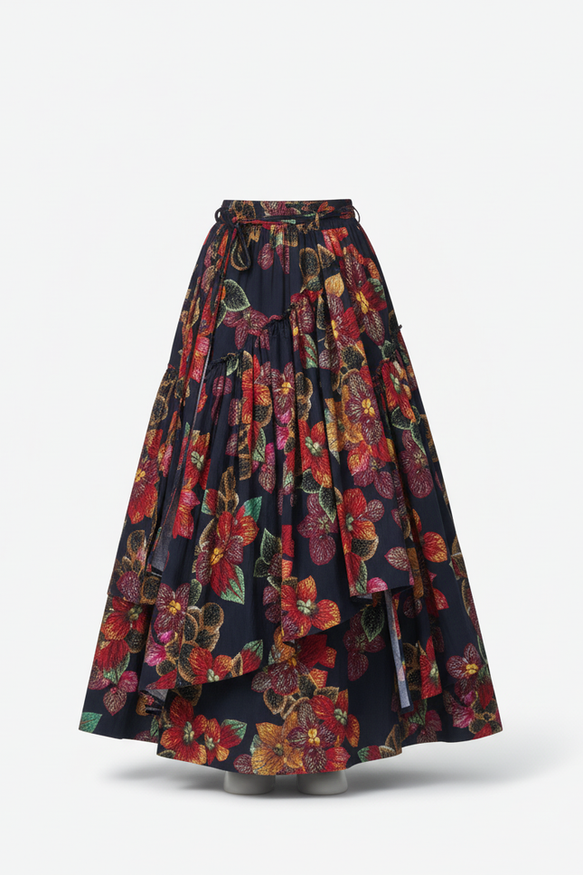 Jupe Longue Florale Fluide Vintage