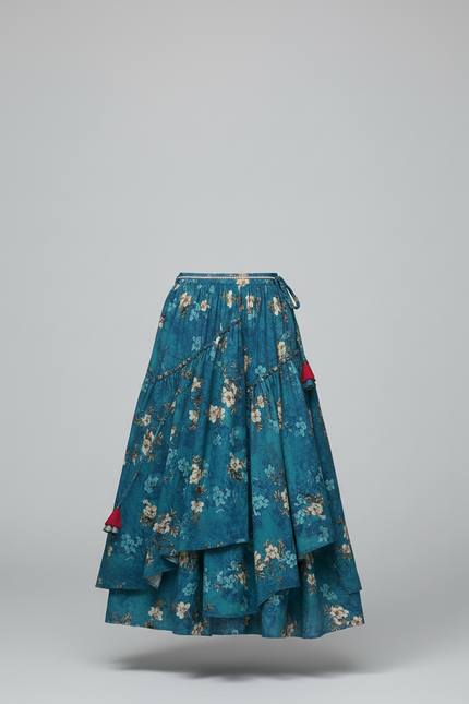 Jupe Longue Fluide Imprimée Florale Bohème