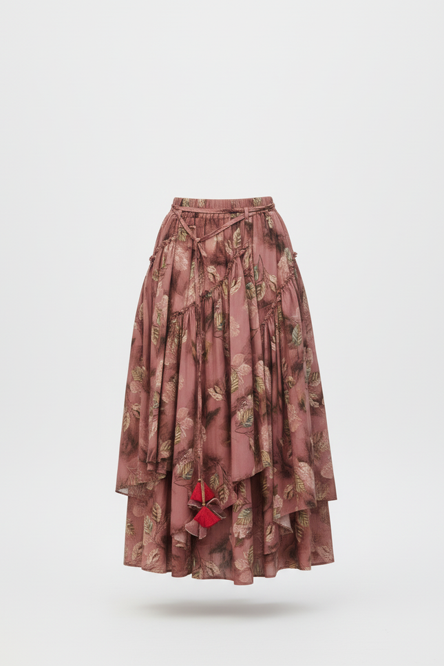 Jupe Longue Florale Asymétrique Bohème Tendance