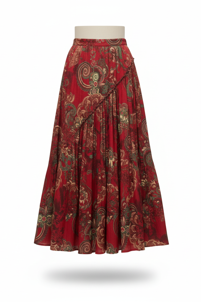 Jupe Longue Imprimée Fluide Bohème