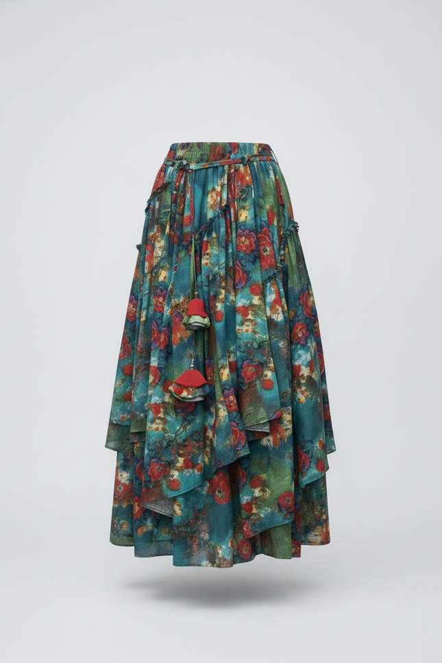 Jupe Longue Fleurie Bohème Fluide