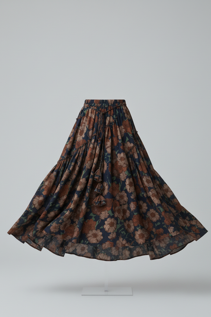 Jupe Longue Florale Asymétrique Bohème Femme