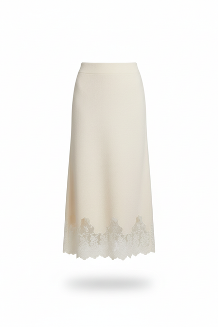 Jupe Longue Ecru Femme