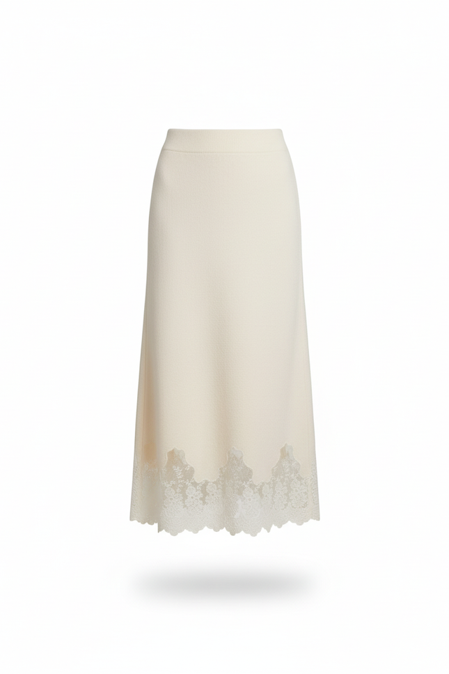 Jupe Longue Ecru Femme