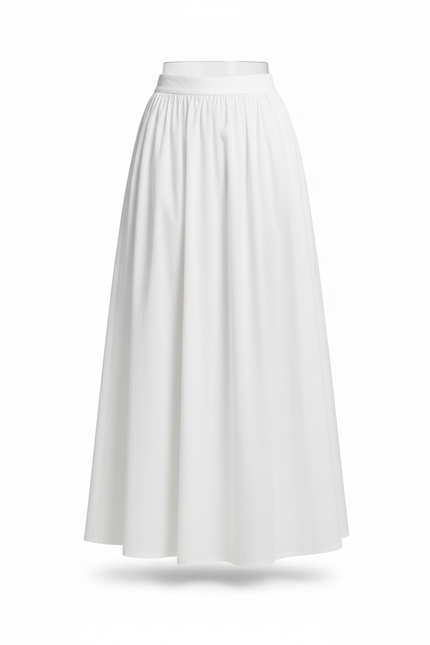 Jupe Longue Popeline Blanche