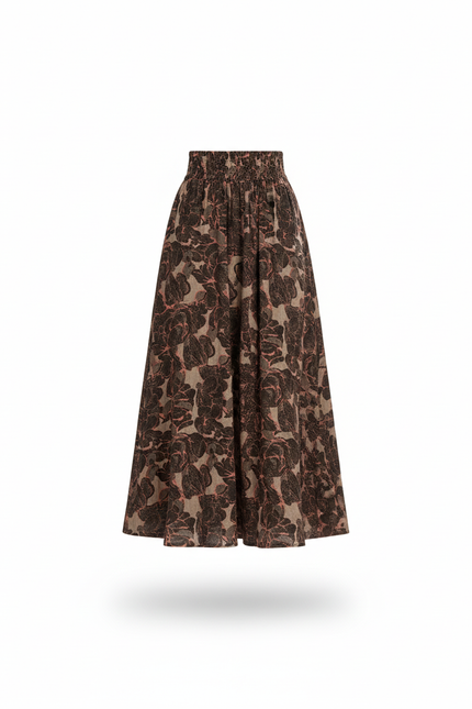 Jupe Longue Florale Taille Haute Fluide