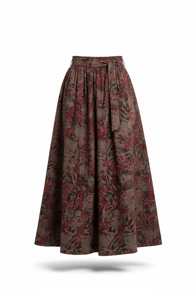 Jupe Longue Imprimée Florale Fluide