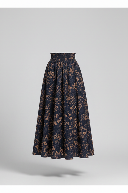 Jupe Longue Taille Haute Fleurie Chic