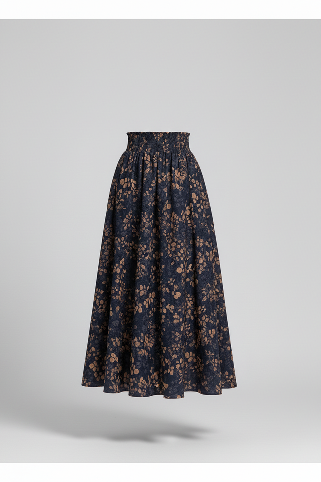 Jupe Longue Taille Haute Fleurie Chic