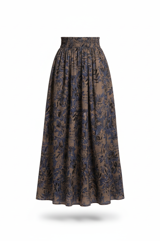 Jupe Longue Imprimée Florale Taille Haute Décontractée