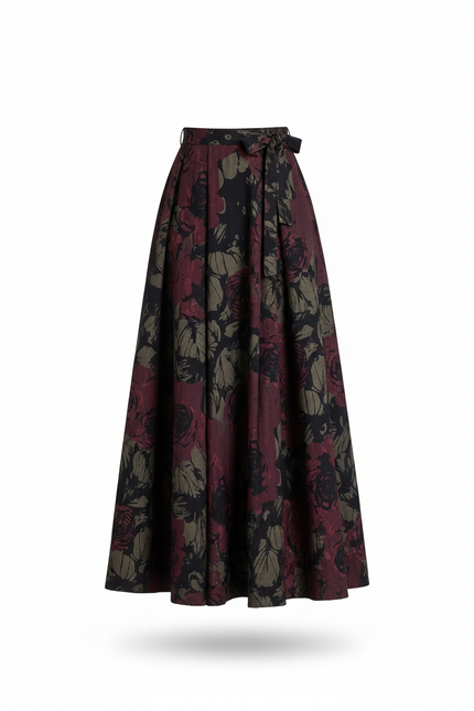 Jupe Longue Imprimée Florale Vintage